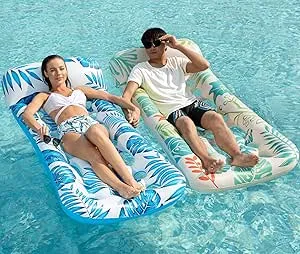 Jasonwell - Inflatable Pool Float Lounge, 2 Pack, for Adults, Rafts, Cool Water Floaty