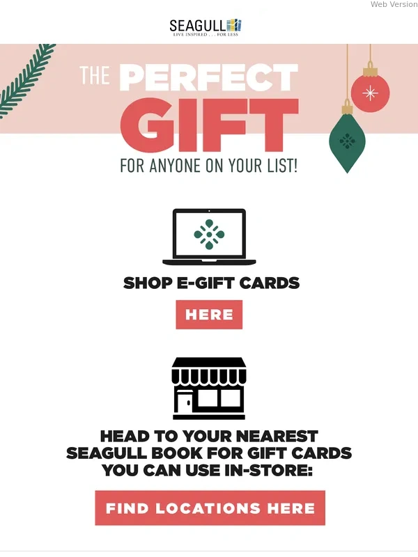Seagull Book - Grab your gift cards TODAY!