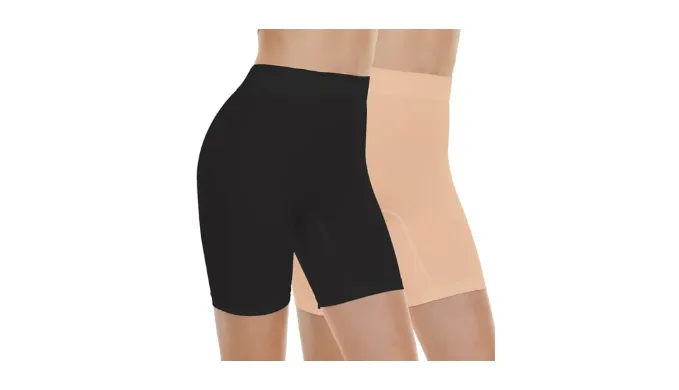 BATHRINS Womens Slip Shorts for Under Dresses, Tummy Control High Waist Seamless Smoothing Yoga Shorts