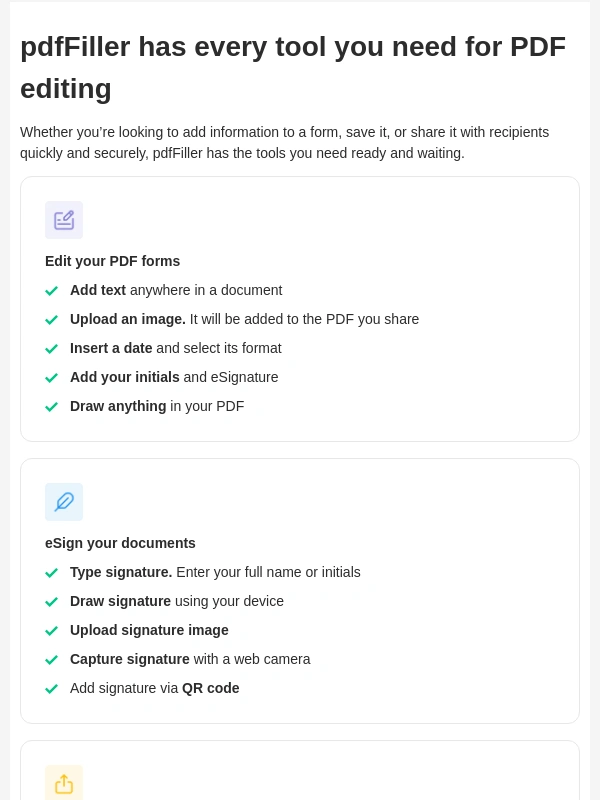 PDFfiller - PDF editing done right