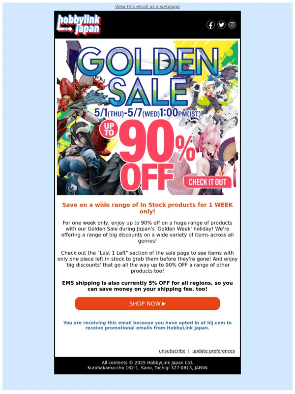 HLJ - ? Golden Sale Starts Now: Big Discounts!