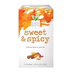 Good Earth Sweet & Spicy Herbal & Black Tea, 18 Count Tea Bags (Pack of 6) $5.68