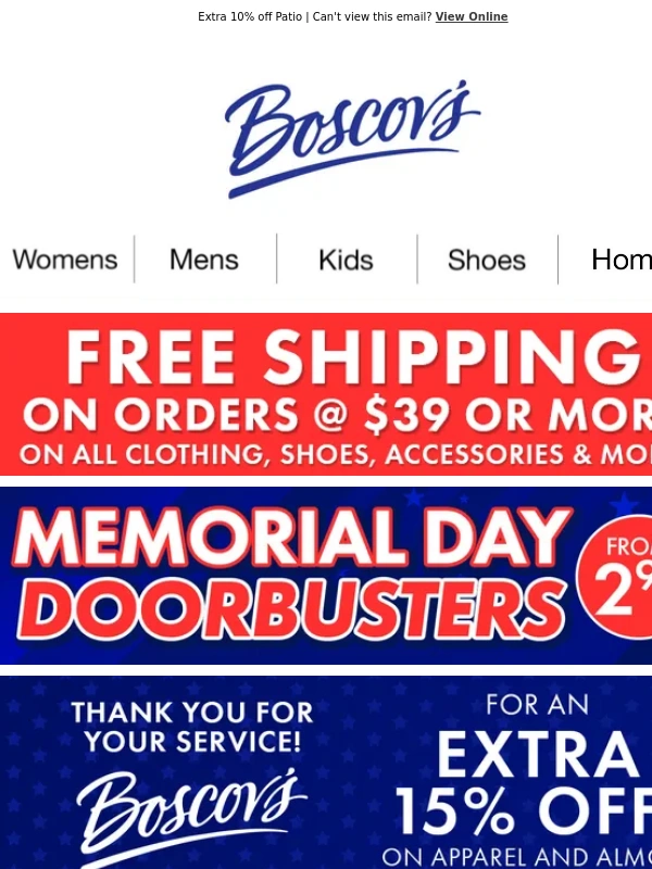 Boscov's - Memorial Day Doorbusters From $2.99
