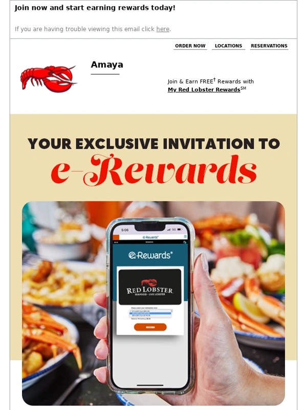 Red Lobster - Your exclusive invitation to earn Red Lobster gift cards