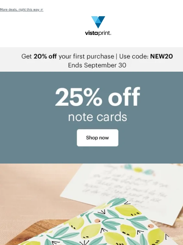 Vistaprint - Check it out ? Up to 25% off select products