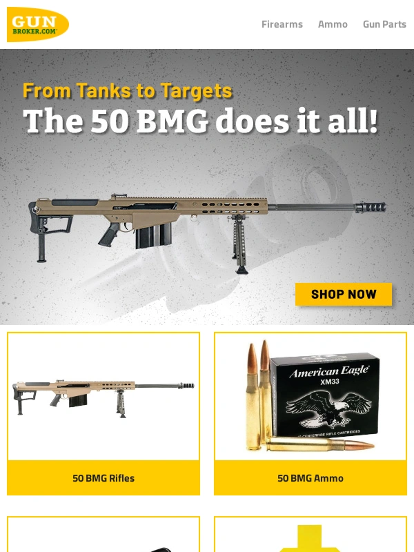 GunBroker - From Tanks to Targets. The 50 BMG does it all!