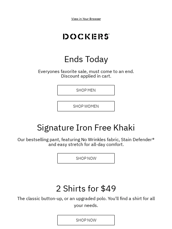 Dockers - LAST DAY OF 2 PANTS FOR $79