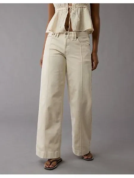Ae Dreamy Drape Stretch Low-Rise Baggy Wide-Leg Pants