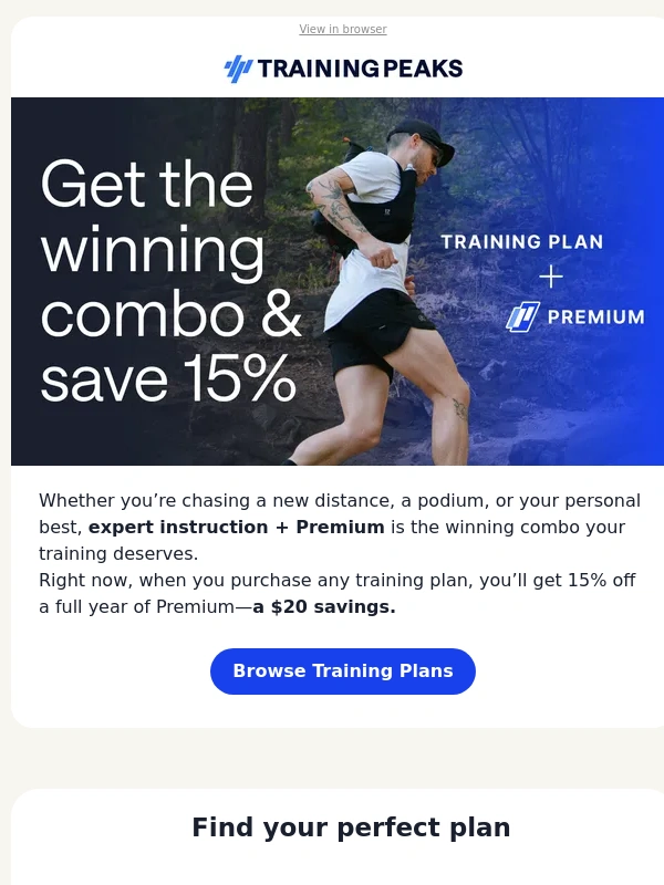 TrainingPeaks - Get the Winning Combo—And Save 15%