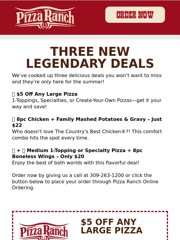 Pizza Ranch - Fresh Deals Are Here! Don’t Miss Out! ???