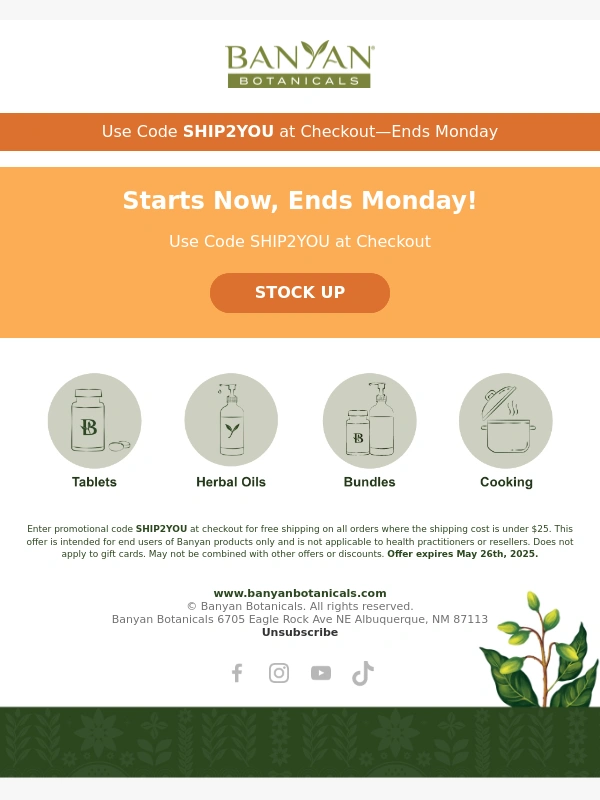 Banyan Botanicals - Free Shipping All Weekend ?
