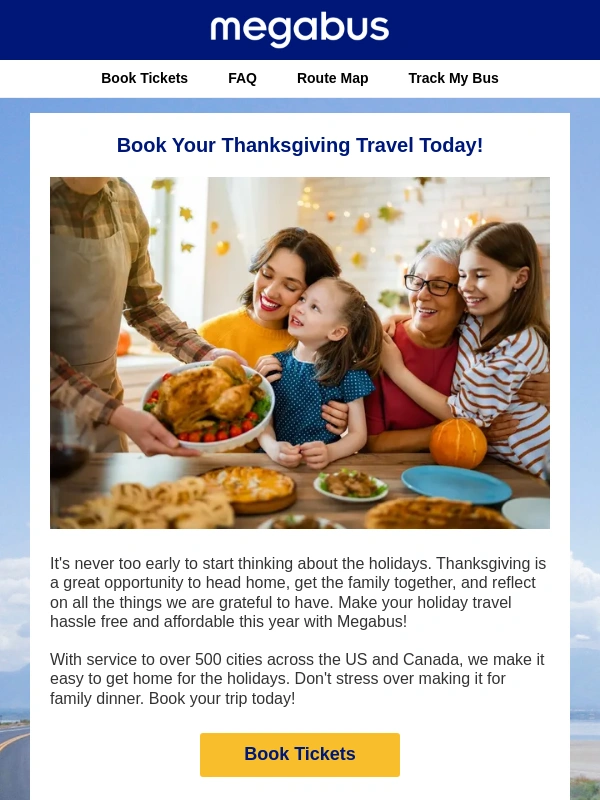 megabus - Thanksgiving is Coming Up Fast