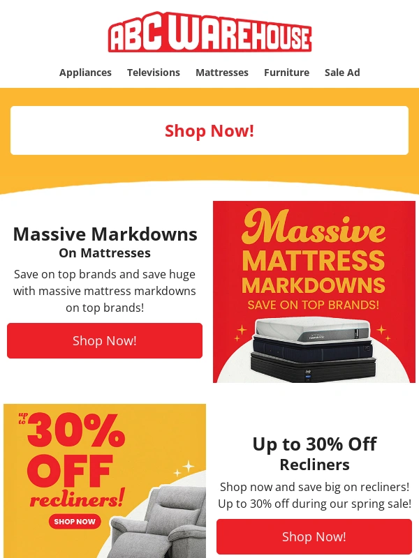 ABC Warehouse - ?️ Most mattresses on Display. Period ? ?