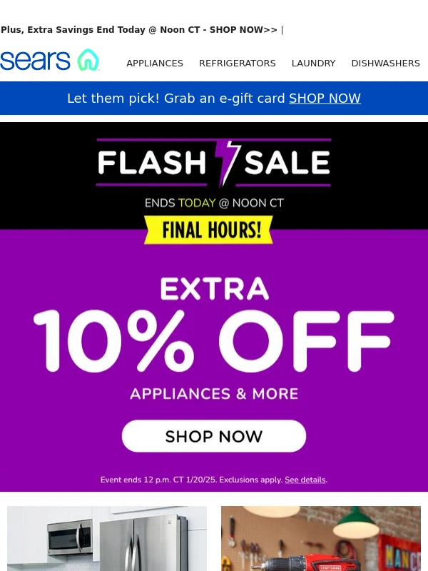 Sears - Appliances,Tools,TVs and More - Save Now!