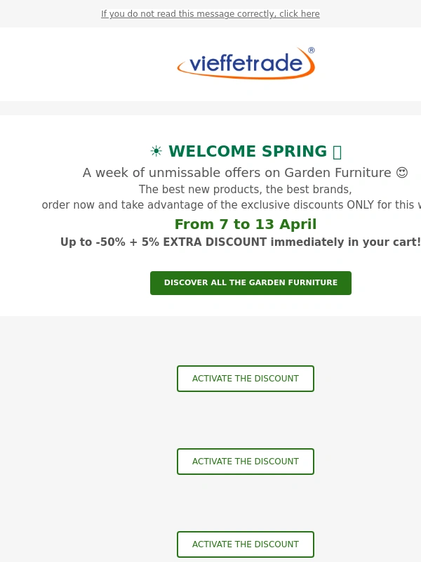 TRIANGL - ? Welcome Spring: unmissable offers on Garden Furniture ?