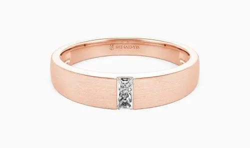 Steadfast To You" Emerald Cut Matte Brushed Men's Wedding