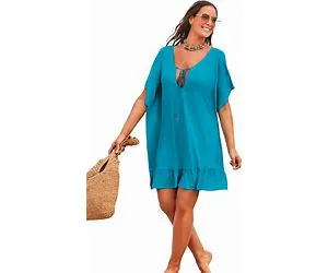 Plus Size Women's Vienna Ruffle Cover Up Tunic By Swimsuits For All In Luxury (Size 18/20)