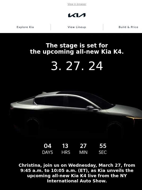 KIA - See the all-new Kia K4 reveal