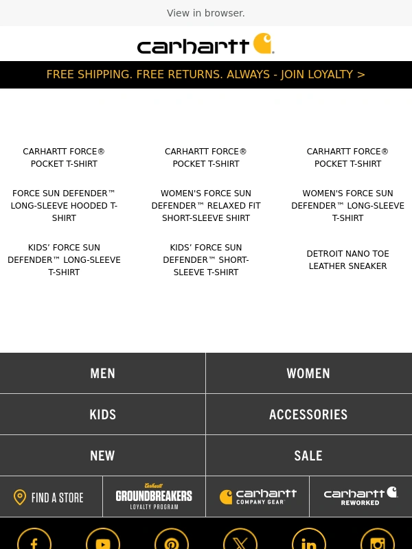 Carhartt - It's ON: 25% OFF our top hot weather gear