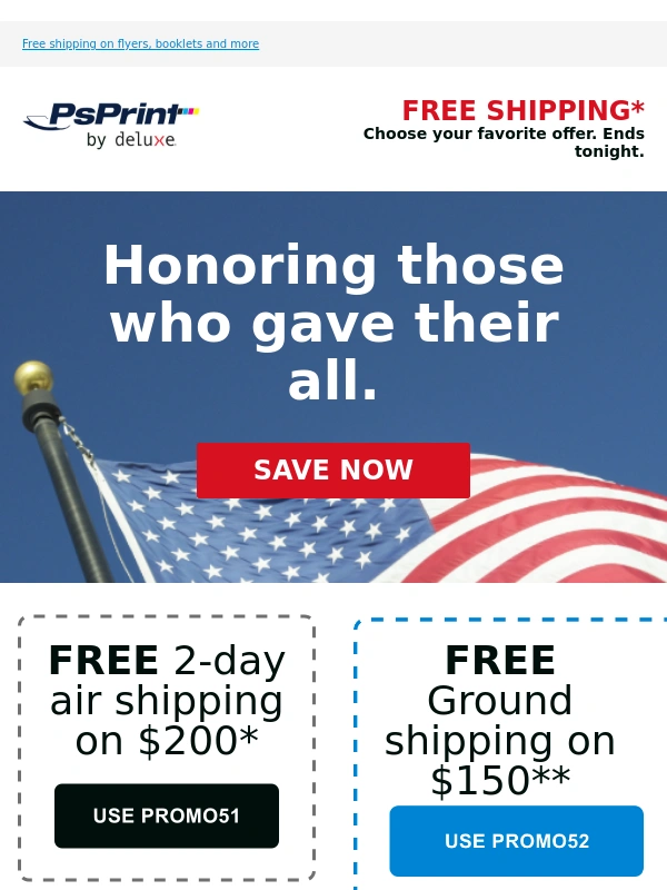 Deluxe - Don’t miss it: Memorial Day savings end tonight
