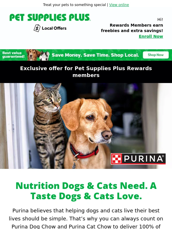 Pet Supplies Plus - ? Everyday Low Prices on Purina Dog and Cat Chow