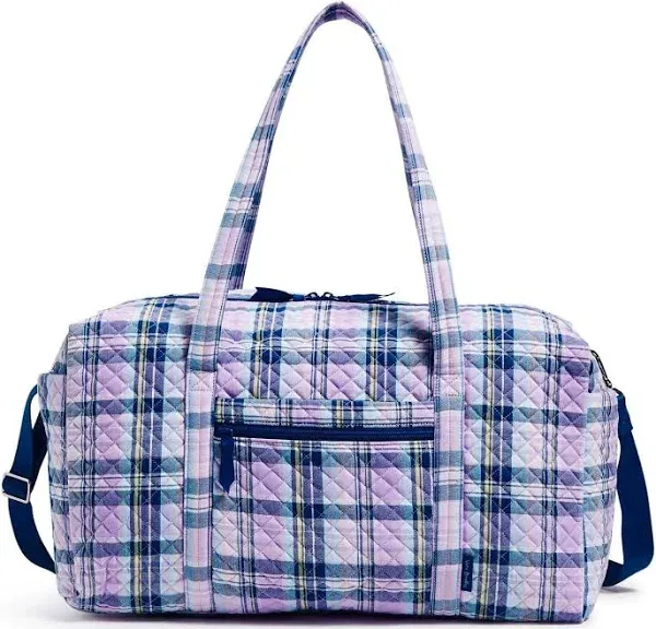 Vera Bradley Amethyst Plaid Travel Duffel Bag