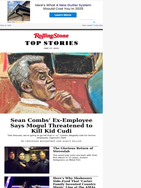 Rolling Stone - Sean Combs' Ex-Employee Says Mogul Threatened to Kill Kid Cudi