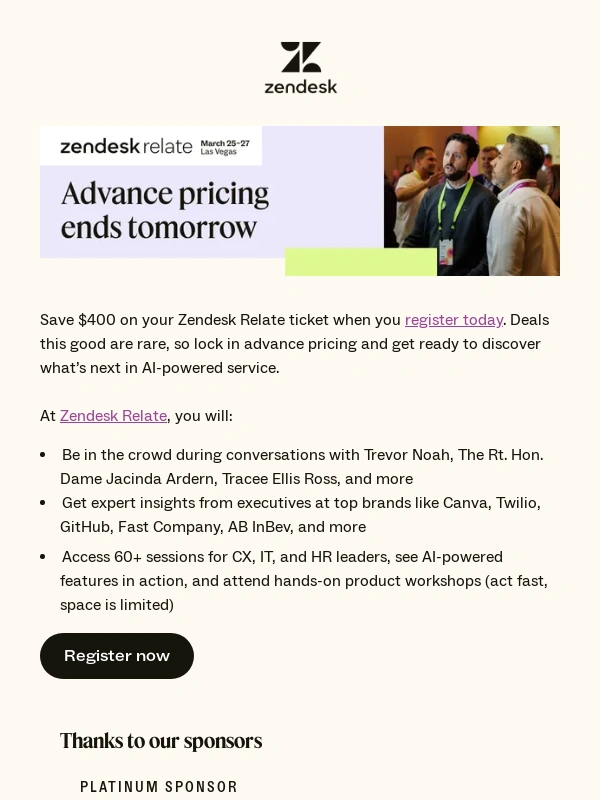 Zendesk - Get $400 off Zendesk Relate—last day to save