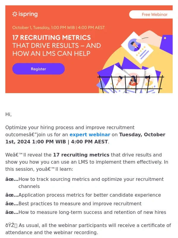 Ispring - Tomorrow: 17 Recruiting Metrics That Drive Results 