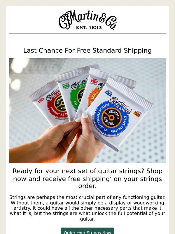 Martin Guitar - Last Chance: Free Shipping On Strings