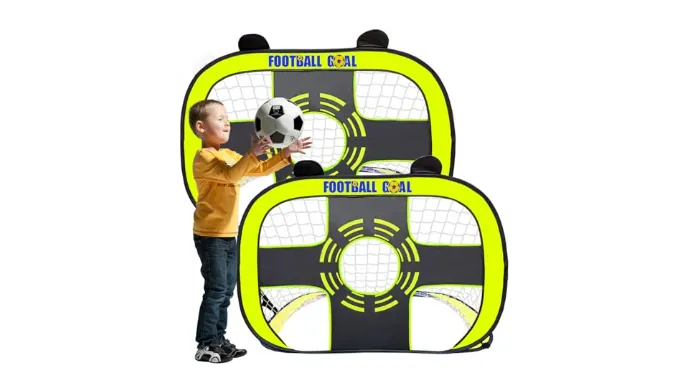 BILIONE Soccer Goals for Kids, 4×3 FT Pop Up Soccer Net with Carry Bag, Portable Toddler Football Goals Training Equipment for Outdoor Backyard Game