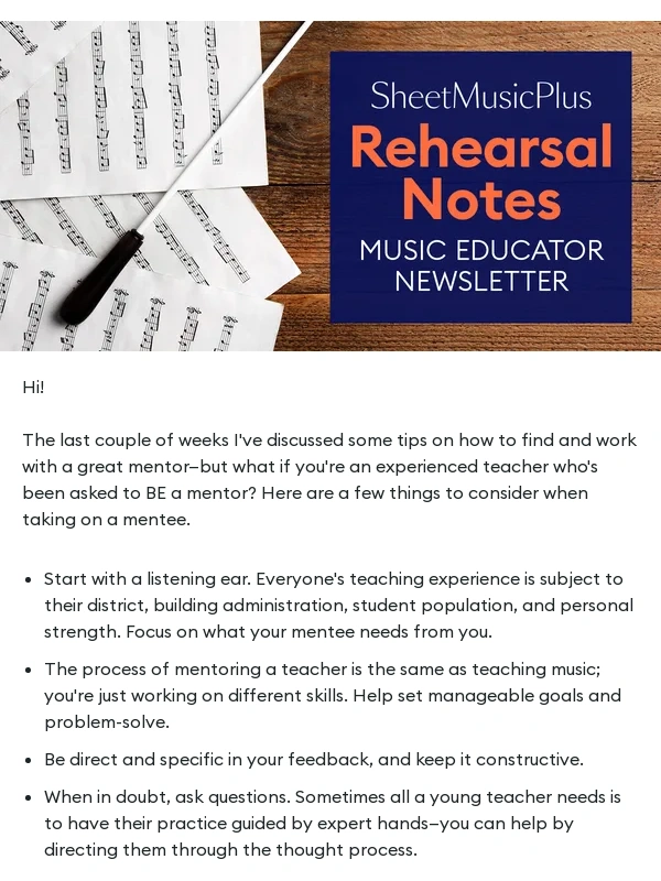 Sheet Music Plus - How to be a mentor