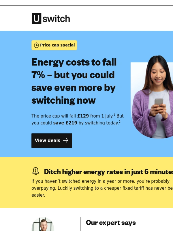 uSwitch - Don't be fooled by falling energy costs