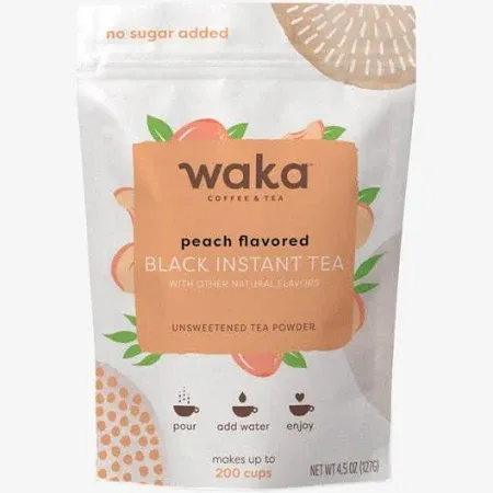 Waka Coffee Waka Premium Instant Tea Peach Flavored Black Tea Powder