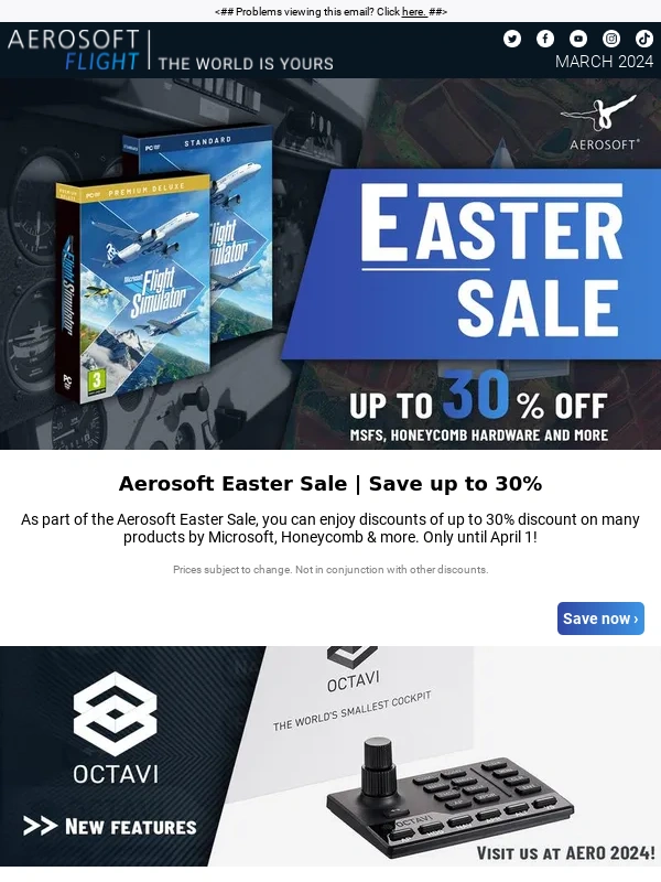 Aerosoft - Up to 30% off MSFS & more