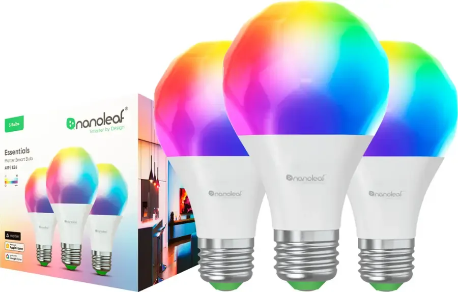 Nanoleaf Essentials Matter A19 Smart Bulbs - 3-Pack