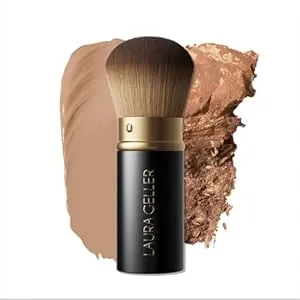 LAURA GELLER NEW YORK Retractable Airbrush Kabuki Brush for All Face Makeup & Foundation for Liquid, Cream and Powder Face Makeup With Aluminum Handle