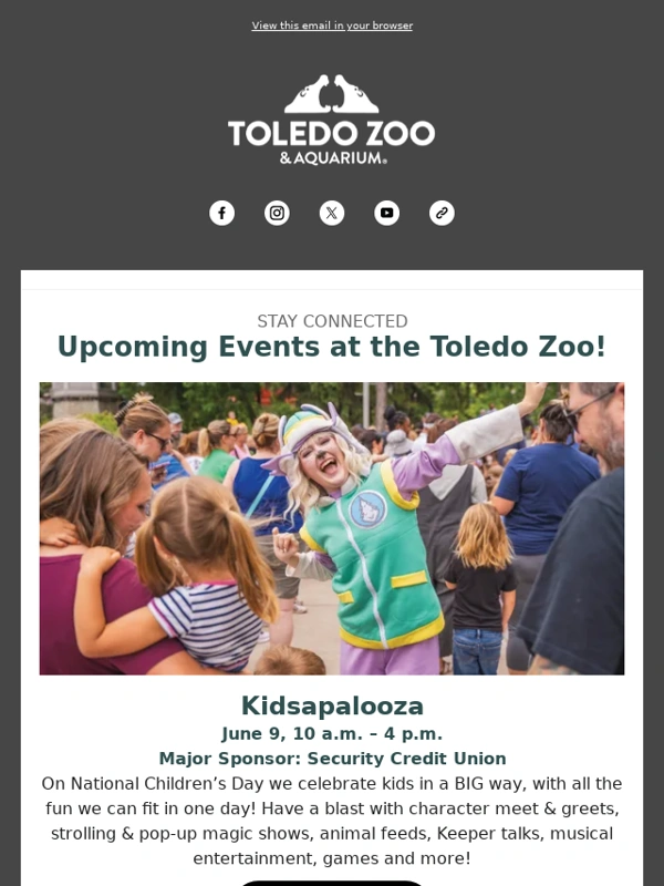 Toledo Zoo - Don't miss these June events at the Zoo!