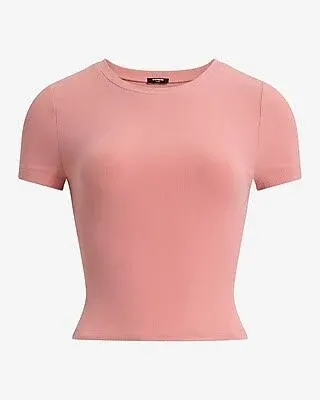 Express Women's Fitted Crew Neck Ribbed Baby Tee