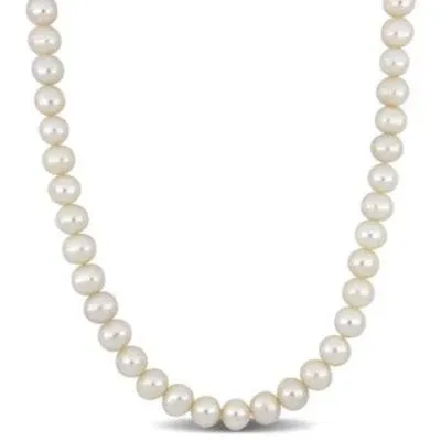 Sterling Silver Freshwater Cultured Pearl Necklace for Men
