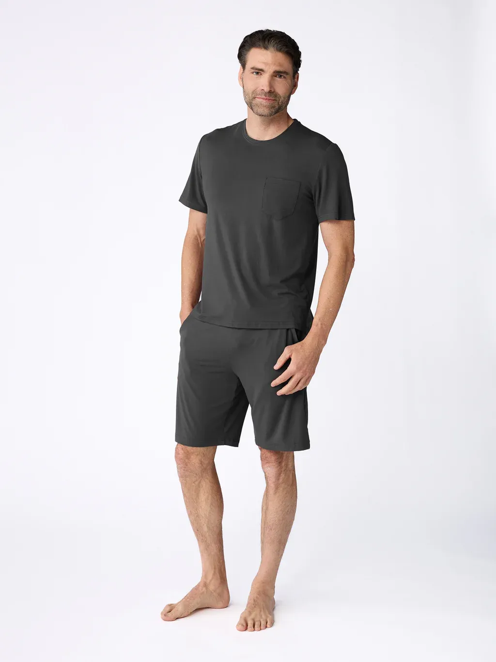 Men's Bamboo Stretch-Knit Short Sleeve Pajama Set