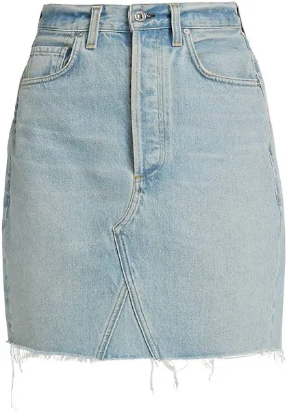 Citizens of Humanity Women's Carolina Deconstructed Denim Knee-Length Skirt