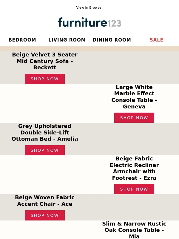 Furniture 123 - 50% off Clearance Sale