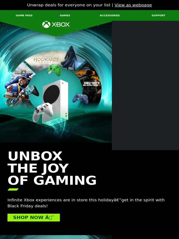 Xbox - Black Friday is here! Press play and start the holiday season with Xbox