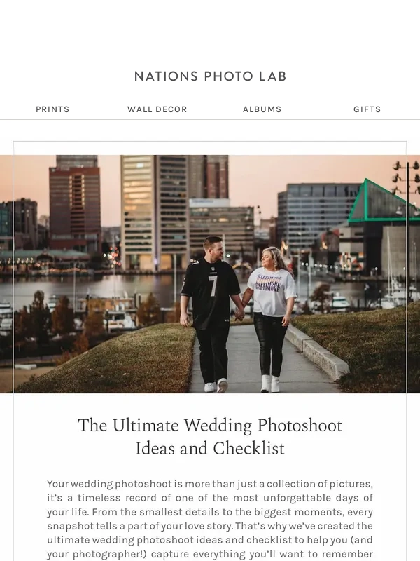 Nations Photo Lab - The Ultimate Wedding Photoshoot Ideas and Checklist