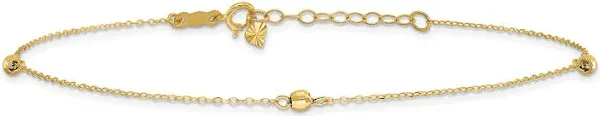 14K Yellow Gold Bead Ankle Bracelet