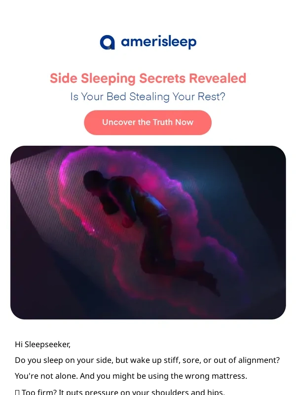 AMERISLEEP - Side Sleeper? Your Mattress Might Be Sabotaging You