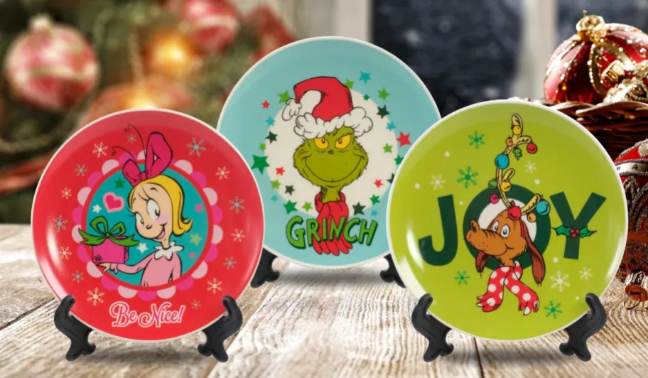 Grinch 3-Piece 5″ Decorative Plate Set