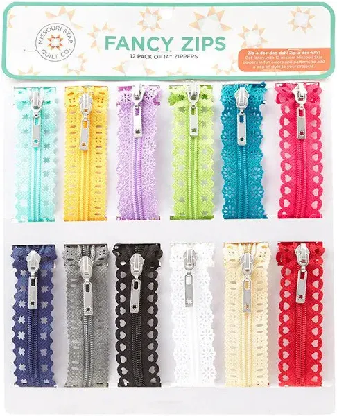 Missouri Star Quilt Co. Fancy Zips Twelve 14" Zipper Pack