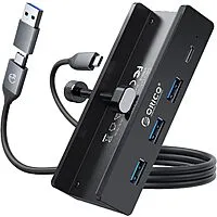 ORICO Desk Clamp 4-Port USB 3.0 5Gbps Adapter/Hub (1x Type-C & 3x Type-A)